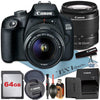 Canon EOS 2000D / Rebel T7 DSLR Camera Bundle with 18 to 55mm Zoom Lens + 64GB Card + Case + ZeeTech Accessory (International Version)