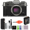 FUJIFILM X-T30 III Mirrorless Camera Body (Charcoal Silver) Bundle with Advanced Accessories